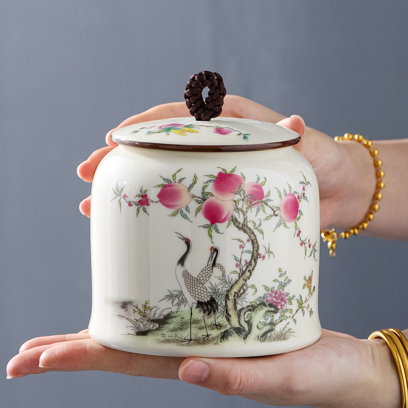 陶瓷茶叶罐密封罐大号存茶储存罐空罐半斤装红茶绿茶普洱家用摆件