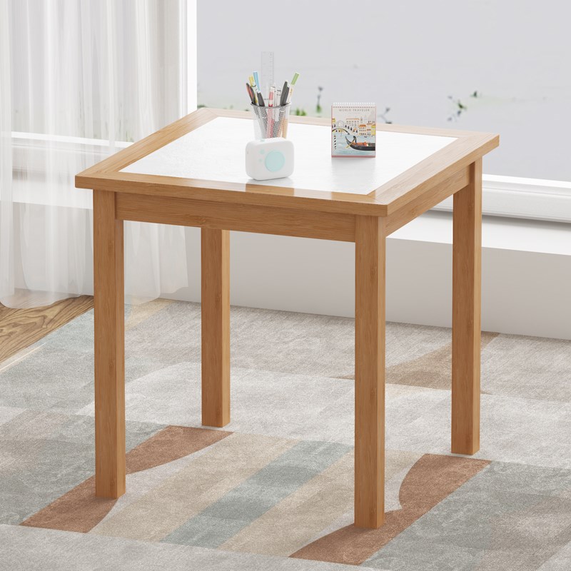 正方形方桌岩板桌餐桌简约家用客厅吃饭桌子小户型实木茶桌写字桌