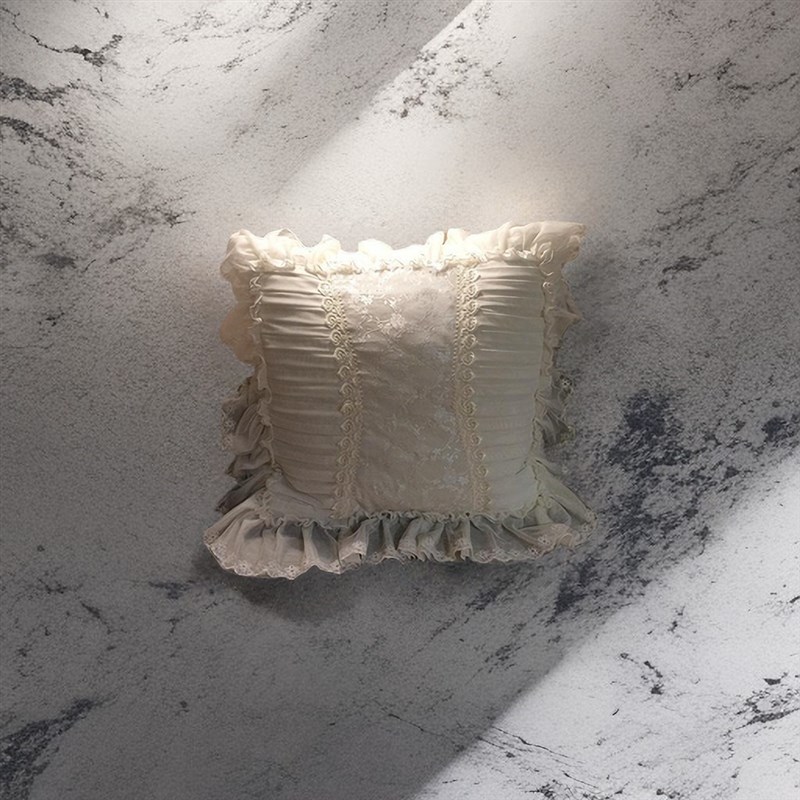 欧式公主风格家纺白色 蕾丝刺绣方形沙发大抱枕/床头靠垫/靠背