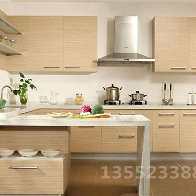 热卖橱柜整体 吸塑田园韩式风格厨柜量身定制 白色简欧式橱柜