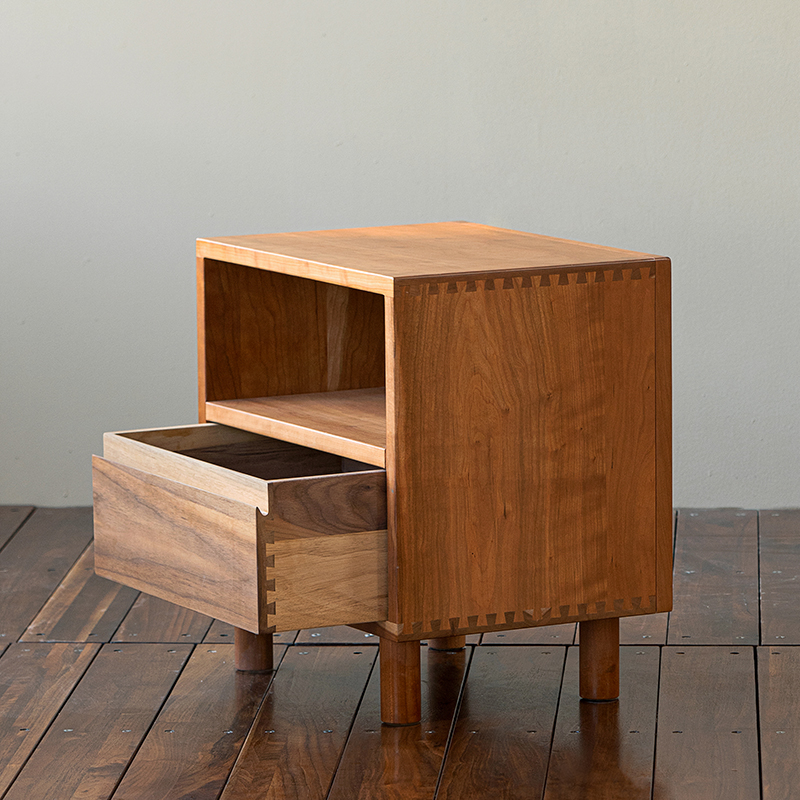 MUMO木墨 夏克式层床头柜 樱桃木 黑胡桃木 实木床头柜