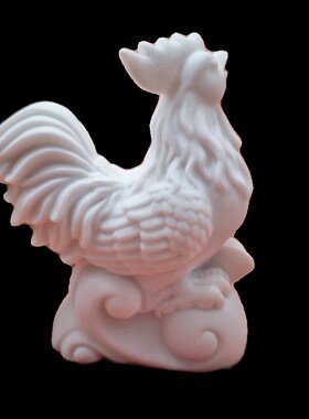 十二生肖鸡羊蛇仿石雕汉白玉工艺品属相生肖鸡羊蛇摆件家装饰品