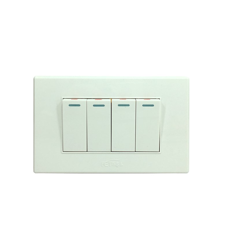 菲尔泰0*75型四位小开关/老款式家用暗装开关面板/10四开单控/