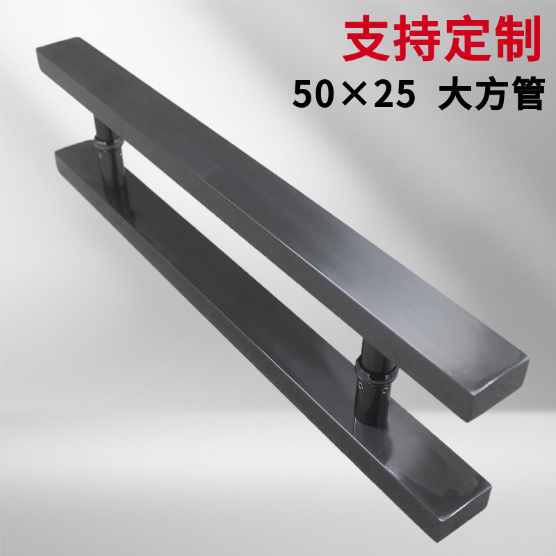 玻璃门拉手加厚不锈钢门把手灰白色方管加宽推拉地弹门有框门拉手