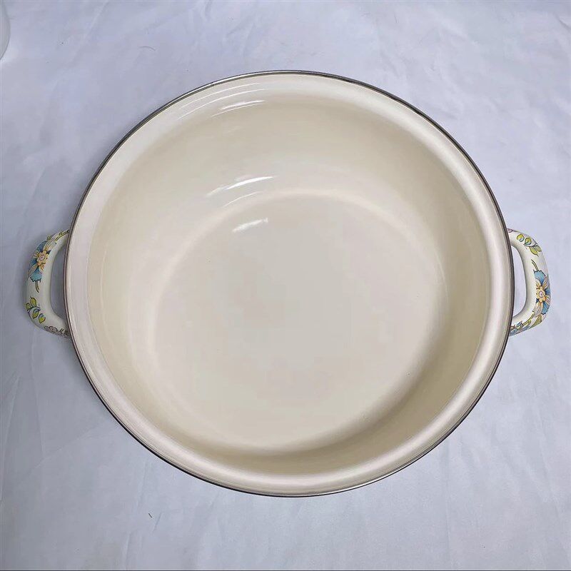珐琅搪瓷加厚家用防溢多用蒸煮锅单层蒸锅炖锅煲汤锅电磁炉燃气用