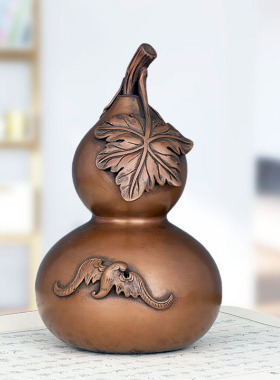 紫铜小葫芦摆件福禄铜葫芦福从天降家居客厅酒柜卧室床头柜装饰品