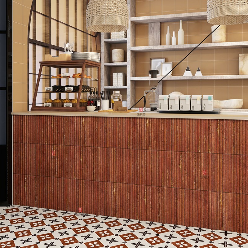 凸面天然石材长条马赛克棍子吧台餐厅店背景墙卫生间民宿酒店装修