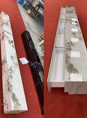 海棠角岩板悬空电视柜黑色哑亮光光落地纯式弧简形长条WCC极风抽