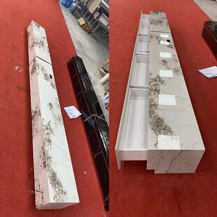 海棠角岩板悬空电视柜黑色哑亮光光落地纯式弧简形长条WCC极风抽