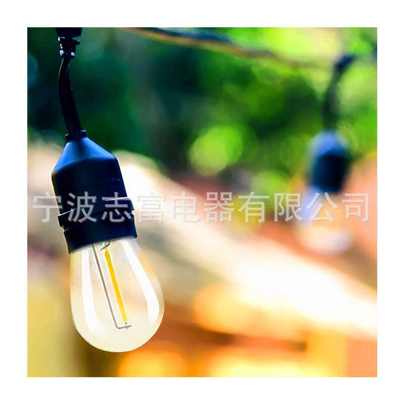 太阳能灯串 S14户外防水太阳能灯串线 创意E27太阳能灯串线延长线