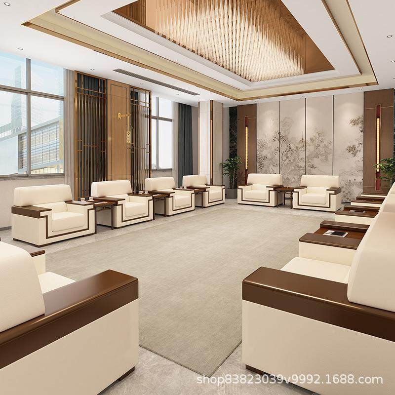 办公室会议接艺待会沙发简约现代贵大宾商务型客厅布单人组合JCM