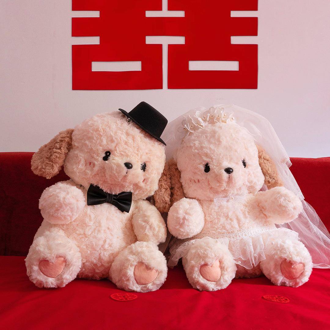 婚庆压床娃976婚房布置款新婚妮陪嫁薇婚娃品结婚一对新公仔抱枕