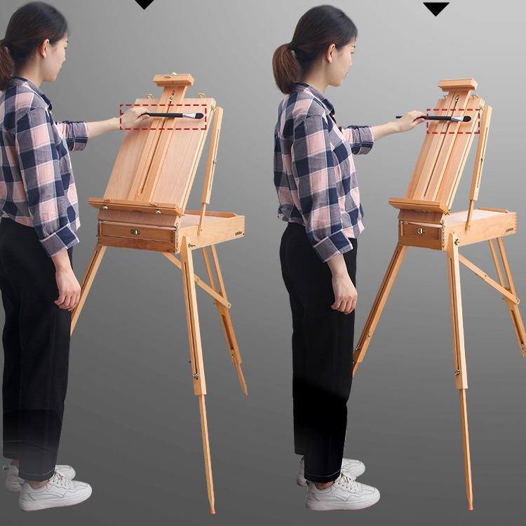 画画架美生专用画板油画榉木木质架油333画箱户外拉杆术油套装垒