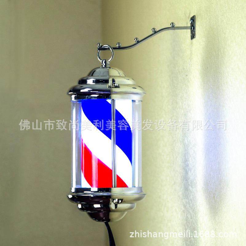 厂家源发廊理发转灯LED装饰美发TWG环形货灯防水旋店挂转壁装饰灯