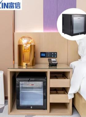 富信酒店小冰箱静音0L大容量酒房店3客半导体留UYG制冷样柜玻璃门