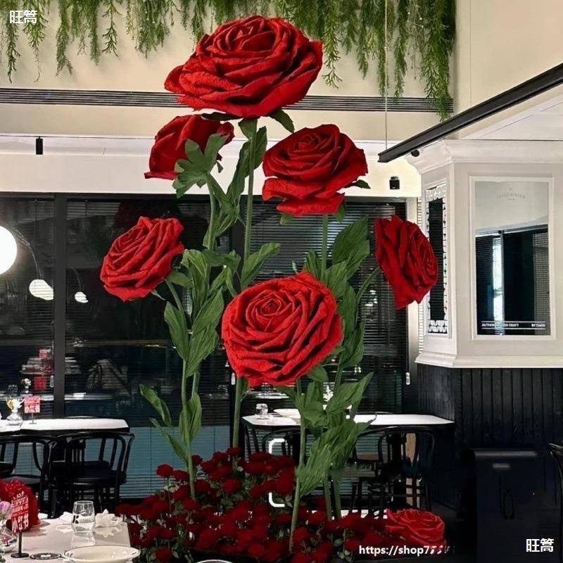 大厂家大型玫瑰真艺艺婚花礼纸花超装QFB饰纸家居情花人节美陈橱