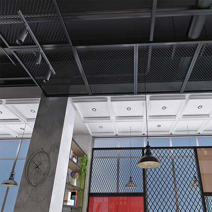 丝复古工业风片铁网格吊网墙菱形铁网铁艺网屏风隔断墙铁艺网VVC