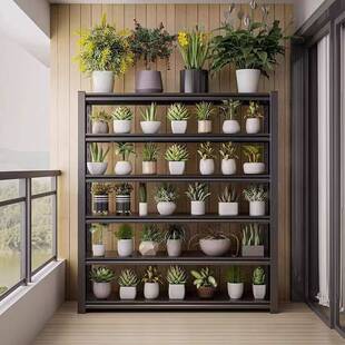 新款加厚铁艺花架落地式花盆架多层省空间置物架室内外客厅阳台厂