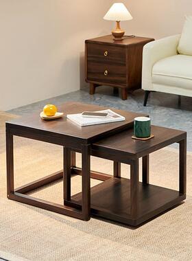 客厅用小户型阳中台式方形边桌胡简桃木茶几轻奢现代家VWD约实木