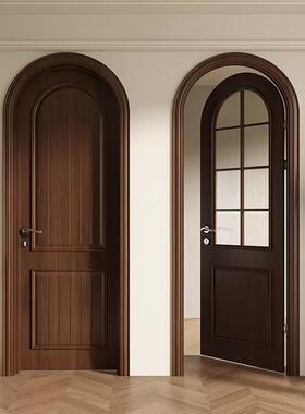 轻法式欧式复古室内复合形烤门IES漆静音门弧白色房实木间门厂家