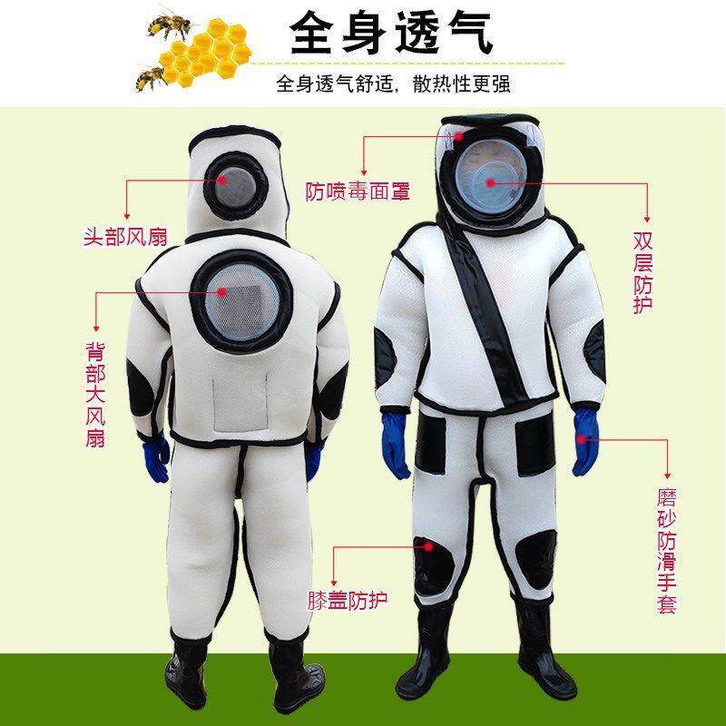 。加马蜂服防蜂衣服全气透专用捉蚂蜂厚防护服连体VVA胡套峰全身