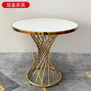 茶几型户易出租房家用客厅沙发边FLO小几角几安装 轻奢岩板卧室茶