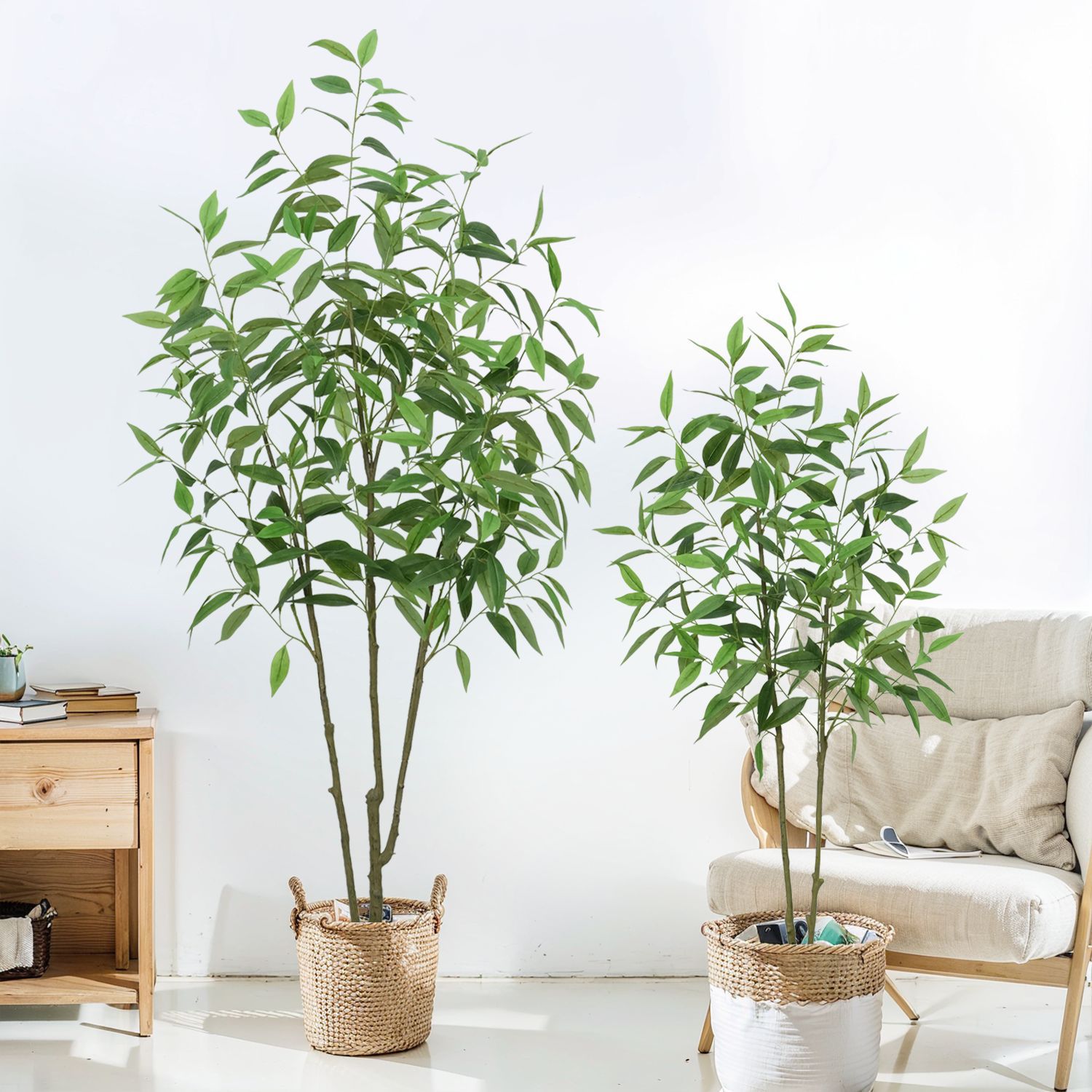 仿真桉树假盆栽植物手感珊瑚叶子装饰人造树客厅绿植盆景树高仿真