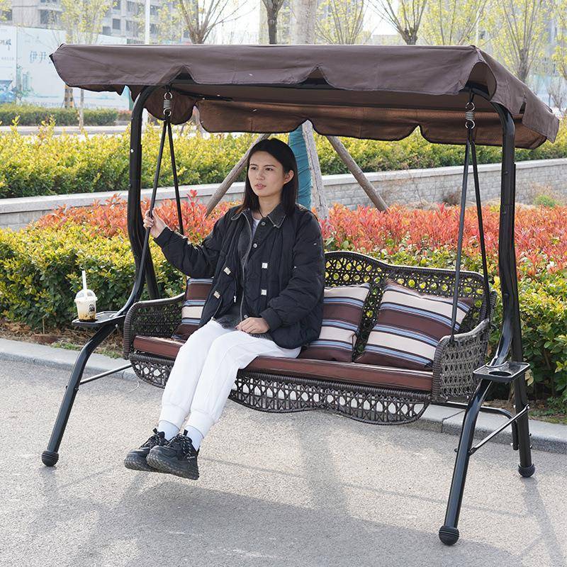 双人庭院花园室阳外家用秋千墅见详情销吊椅户外别铁艺台摇椅吊篮