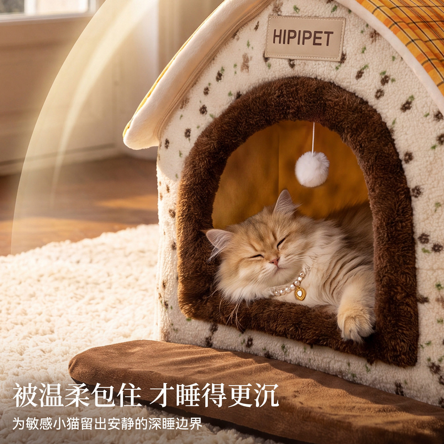 Autumn and winter warm pet kennel semi-enclosed cat house kennel detachable medium and large dog house kennel sleeping cat kennel cross-border