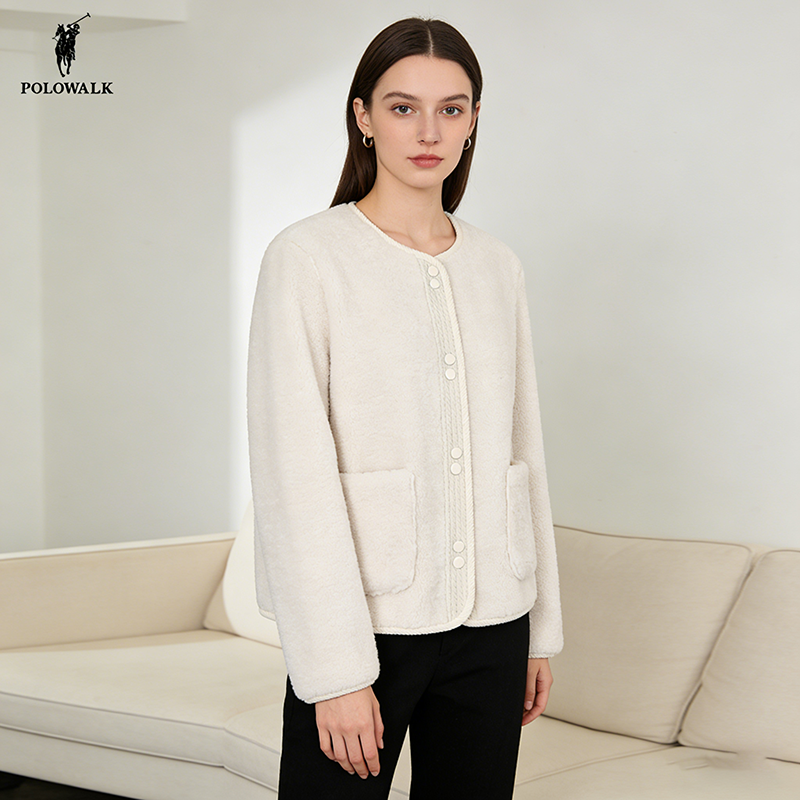 POLOWALK女式摇粒绒气质短外套