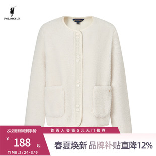 POLOWALK旗舰店女式外套保罗秋冬新品摇粒绒气质时尚淑女风外套衣