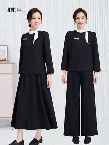 美容院工作服女秋冬o款养生馆美容师前台服务员工作服女高端美容