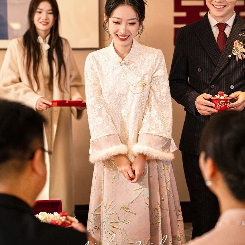 马面裙2025新款新中式套装敬酒服婚服改良秀禾新娘订婚礼服秋冬服