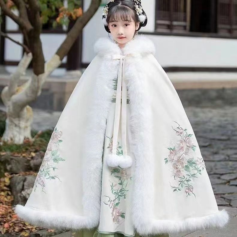 女童汉服中国风古装超仙春秋唐装儿童宝宝新中式过年服加厚秋冬款