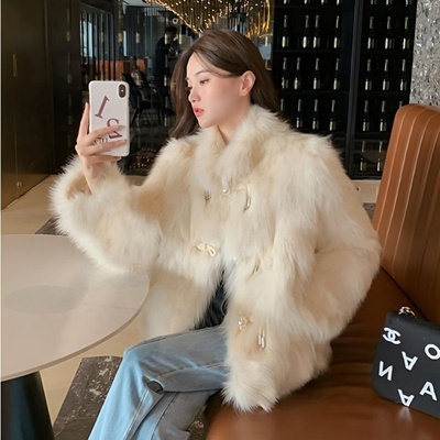 仿狐狸毛皮草外套女新款2024秋冬韩版年轻洋气加厚高级感毛毛大衣