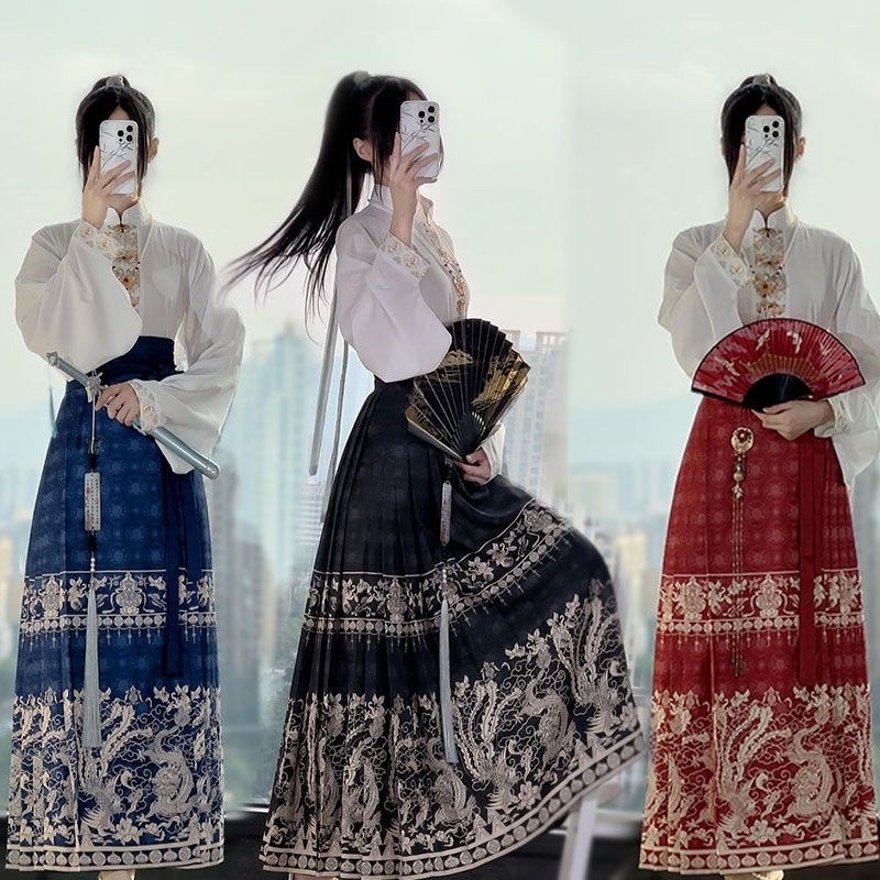 明制汉服女红色马面裙套装正品敬酒服国风成人款古装改良日常穿搭