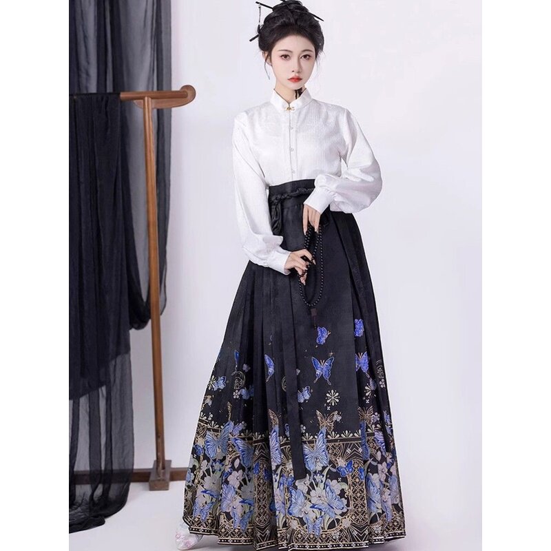 倾雪花眷原创汉服女明制妆花马面裙立领衬衣日常中国风