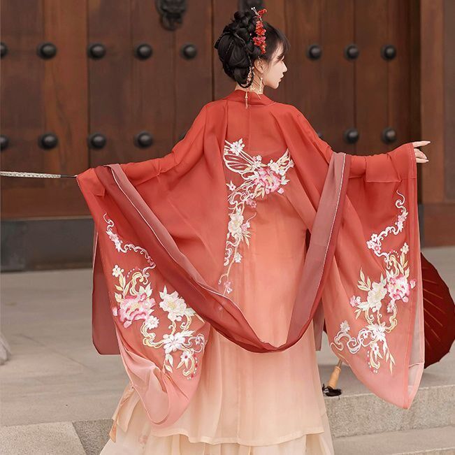 颜芙缇原创春欲来汉服女唐制刺绣大袖衫诃子裙日常春夏超仙款