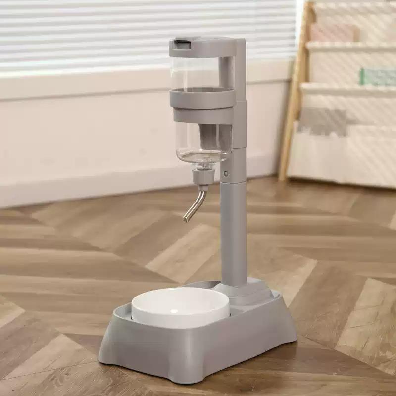 狗狗杆式饮水器可调高度不锈钢碗陶瓷碗布偶泰迪猫咪宠物喝水喂水