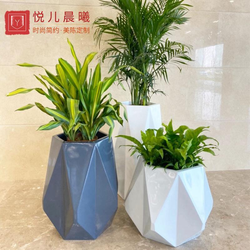 玻璃钢花盆组合花缸商场购物中心现代花瓶户外广场创意落地花器