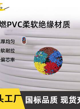 国标RVVB白色双芯扁平线缆 护套线 2芯*0.75 1.5 4 6平方电源线
