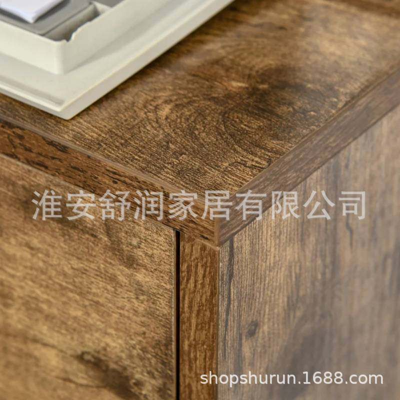 复古工位文件柜办公室桌面打印机置物架资料收纳抽屉柜带活动滑轮