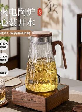 玻璃水壶耐温家用大容量凉水开壶套装白水冷壶加高厚感泡FNG茶壶