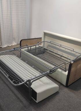 可折叠户发床客厅程多功能两用酒沙店BOM工乳胶床垫小型布艺沙发