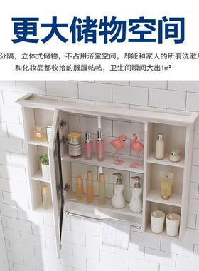 浴室镜柜挂墙间式镜箱生带置QGC物架洗手梳妆镜子防水储物收纳柜