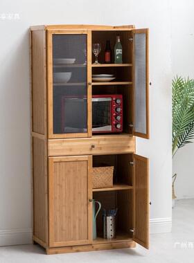 碗柜老家用厨房物纳餐边柜透CJO气储柜多层收柜子微波炉置物架式