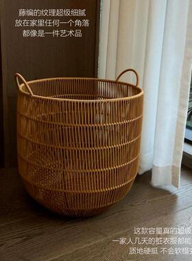 递个脏衣篮新1EGI0收纳筐藤编脏家用具玩家的0仿脏快衣篓衣服