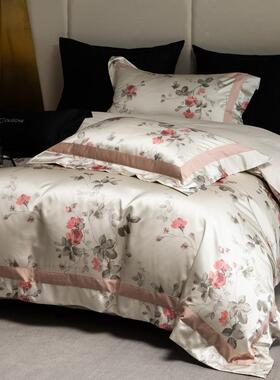 美园风1式00S床单RYN四件套全棉田纯码棉数印花亲肤裸睡被套床上