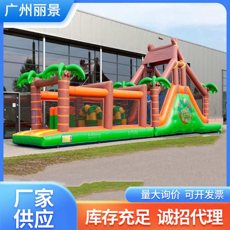 大型陆地闯关充气城堡室内外图片