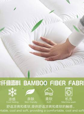 用铺底垫软床垫竹纤维专加笠高床护FPO垫厚床夹绵床垫保护套床垫